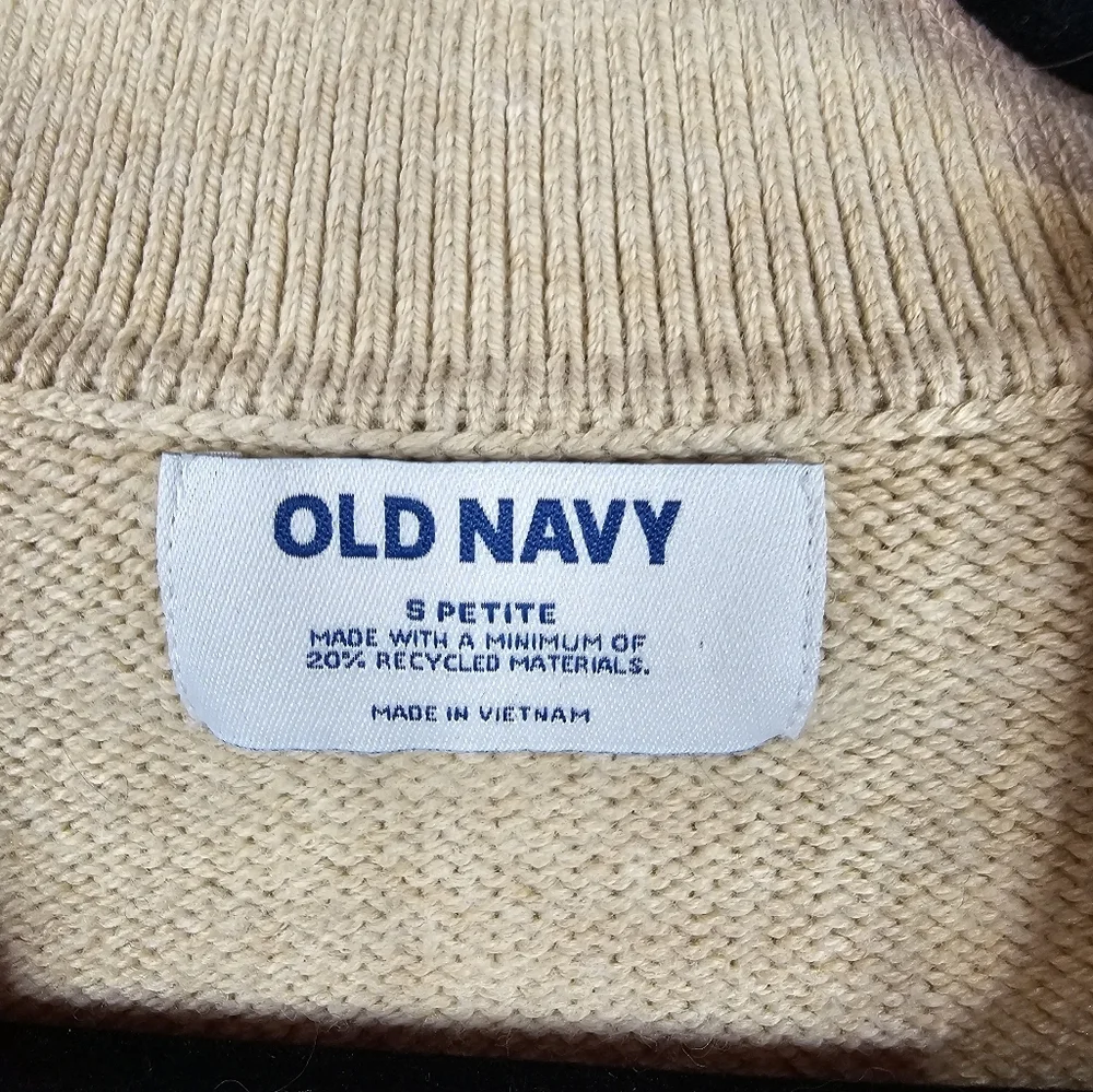 Old Navy Striped V-Neck Sweater - Tan and Black